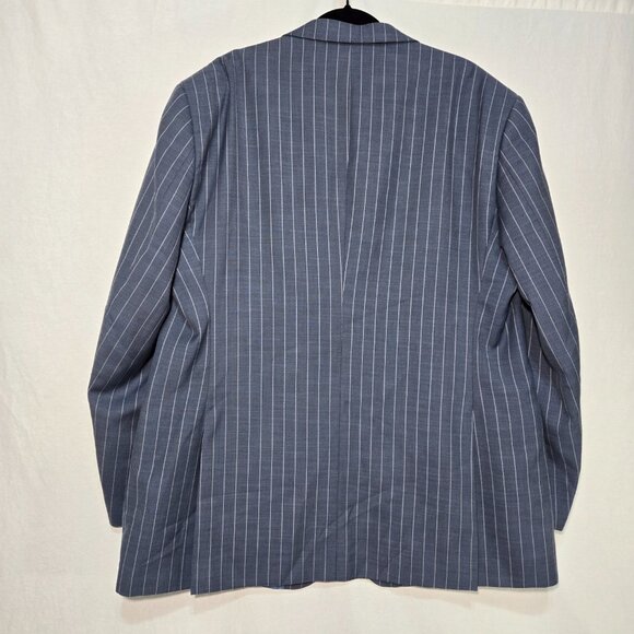 PIERRE NOIR Old Money Blue Gray Striped Classic Fit Blazer Jacket Size L50/44. - Picture 3 of 17